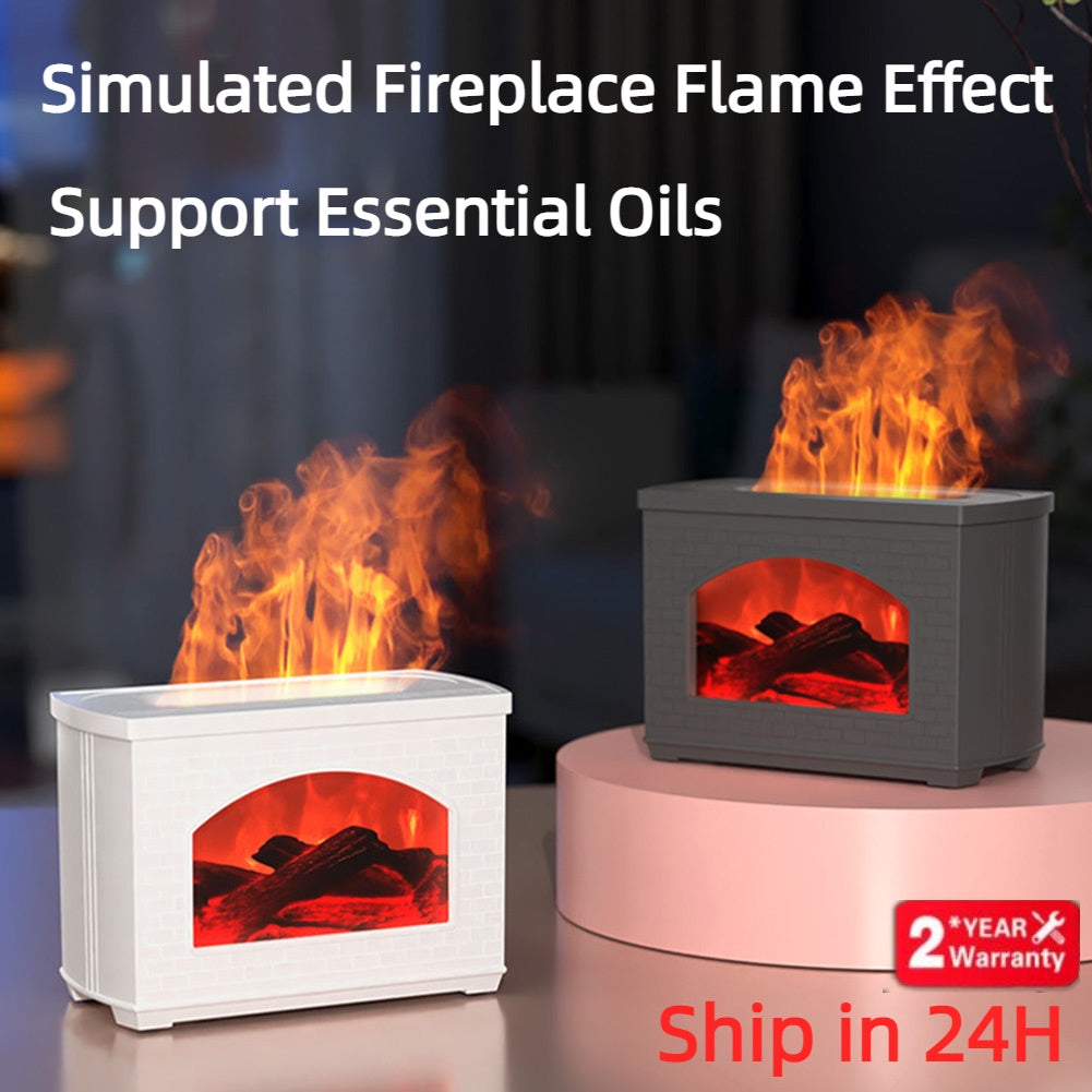 Fireplace Air Humidifier Flame Effect Aroma Oil Diffuser