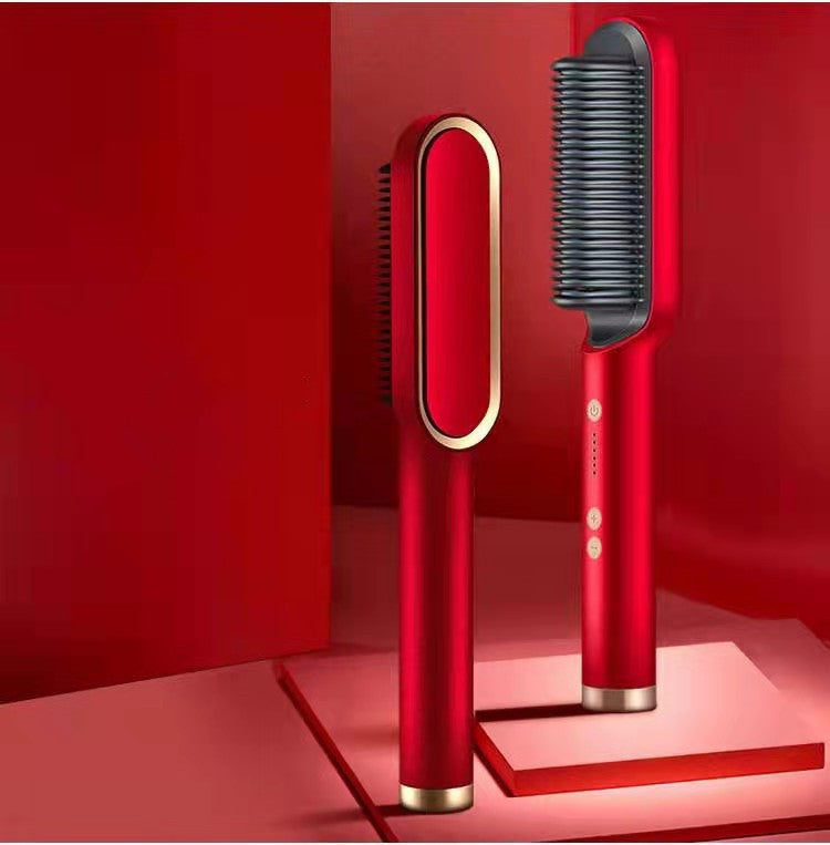 2 In 1 Hair Straightener Hot Comb Negative Ion Curling