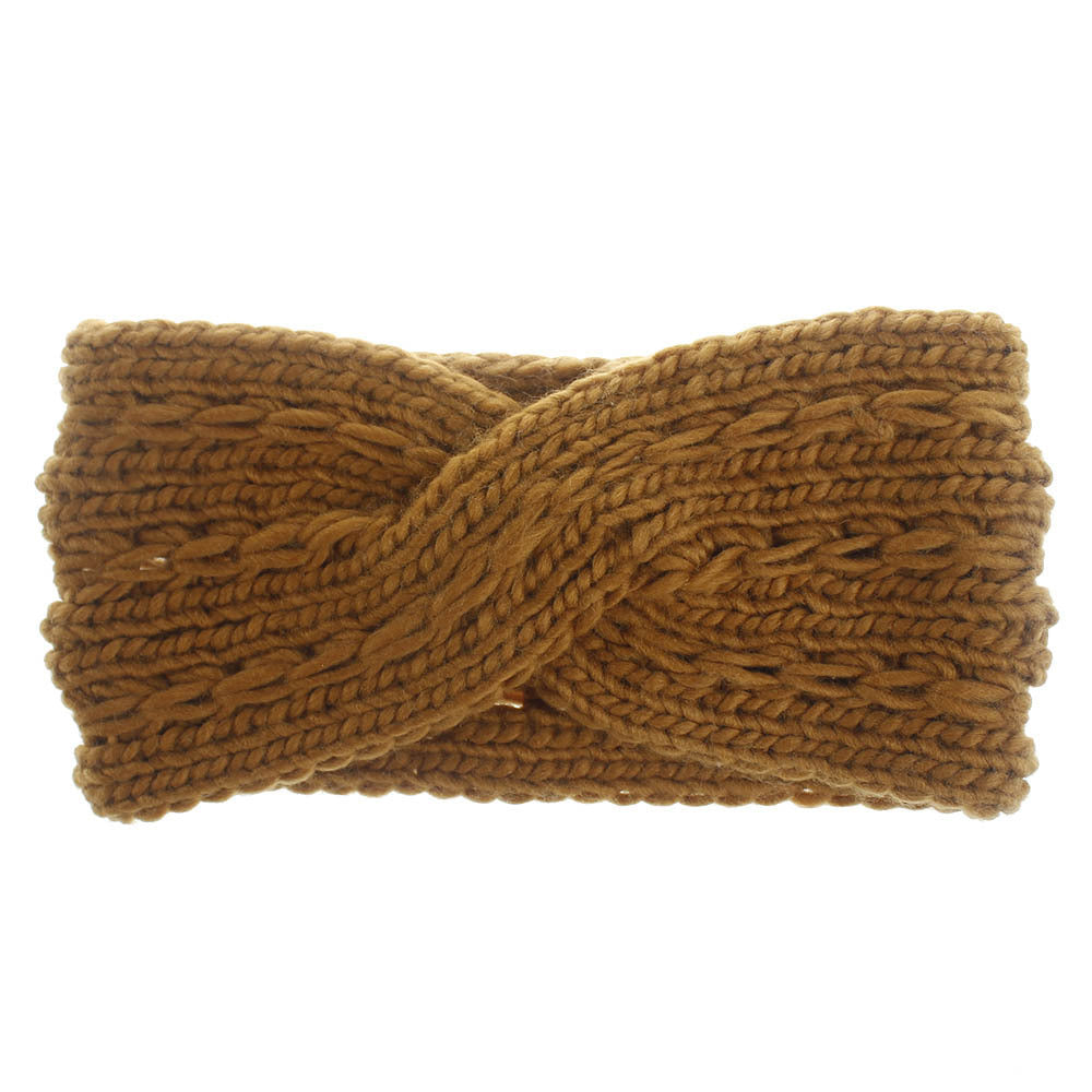 Acrylic Thick Wool Knitted Headband Crossed Hair Accessories