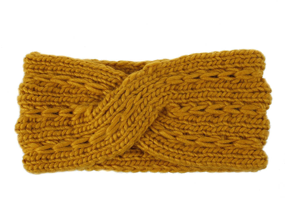 Acrylic Thick Wool Knitted Headband Crossed Hair Accessories