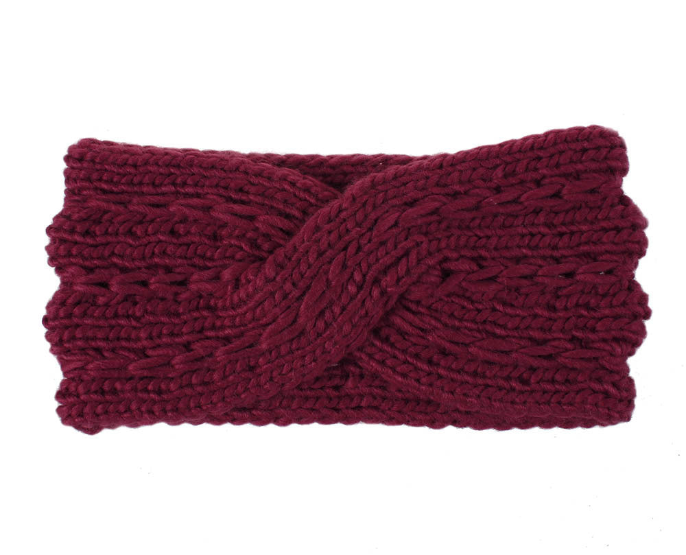 Acrylic Thick Wool Knitted Headband Crossed Hair Accessories