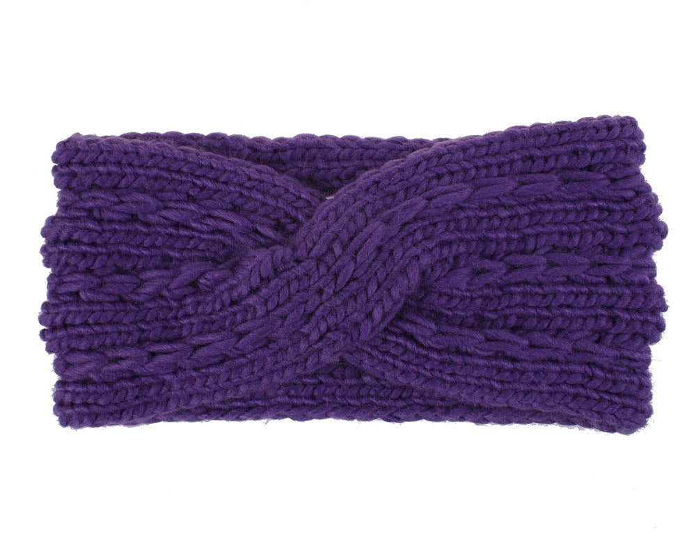 Acrylic Thick Wool Knitted Headband Crossed Hair Accessories