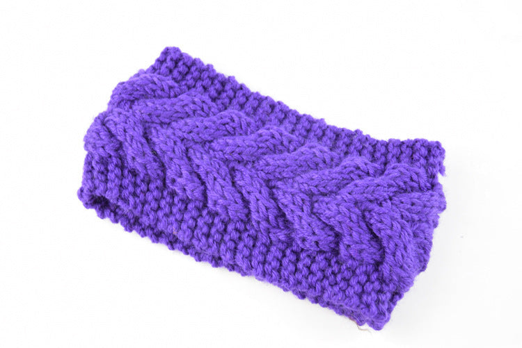 Acrylic Thick Wool Knitted Headband Crossed Hair Accessories