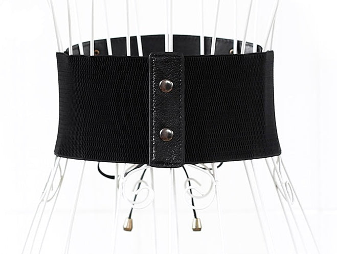 super wide waist elastic fringed wide belt skirt accessories