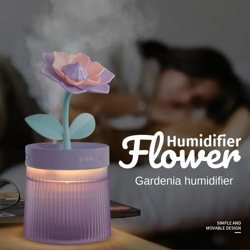 Mini Usb Hydrating Water Purification Spray Flowers Shape Humidifier