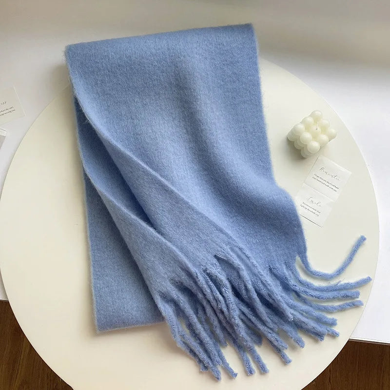 Luxury Cashmere Bright Solid Colors Scarf Winter Shawl