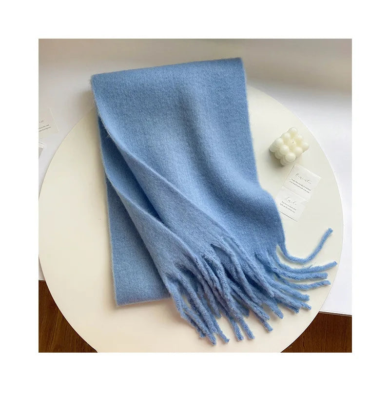 Luxury Cashmere Bright Solid Colors Scarf Winter Shawl