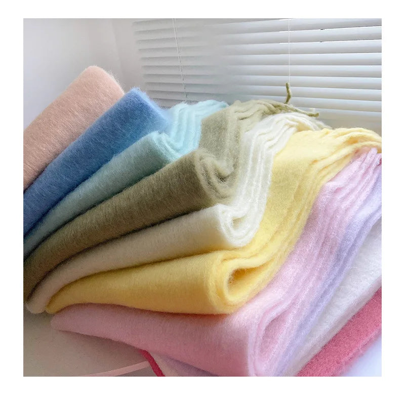 Luxury Cashmere Bright Solid Colors Scarf Winter Shawl