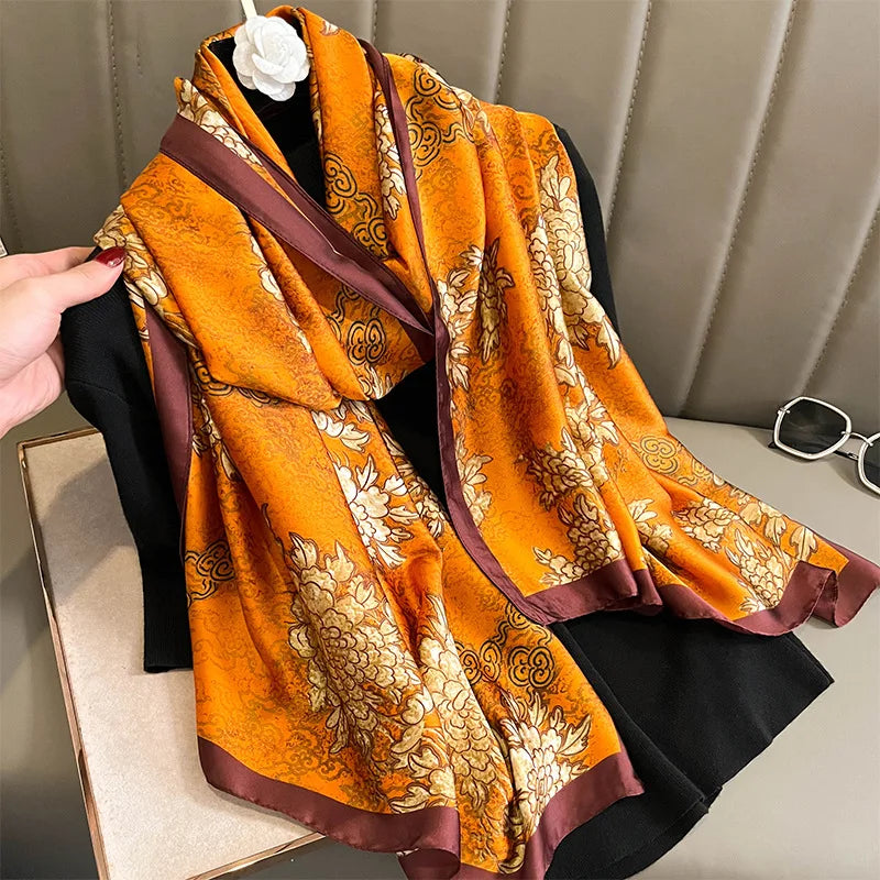 Luxury Brand Satin Headband Hijab Bandana Turban Foulard