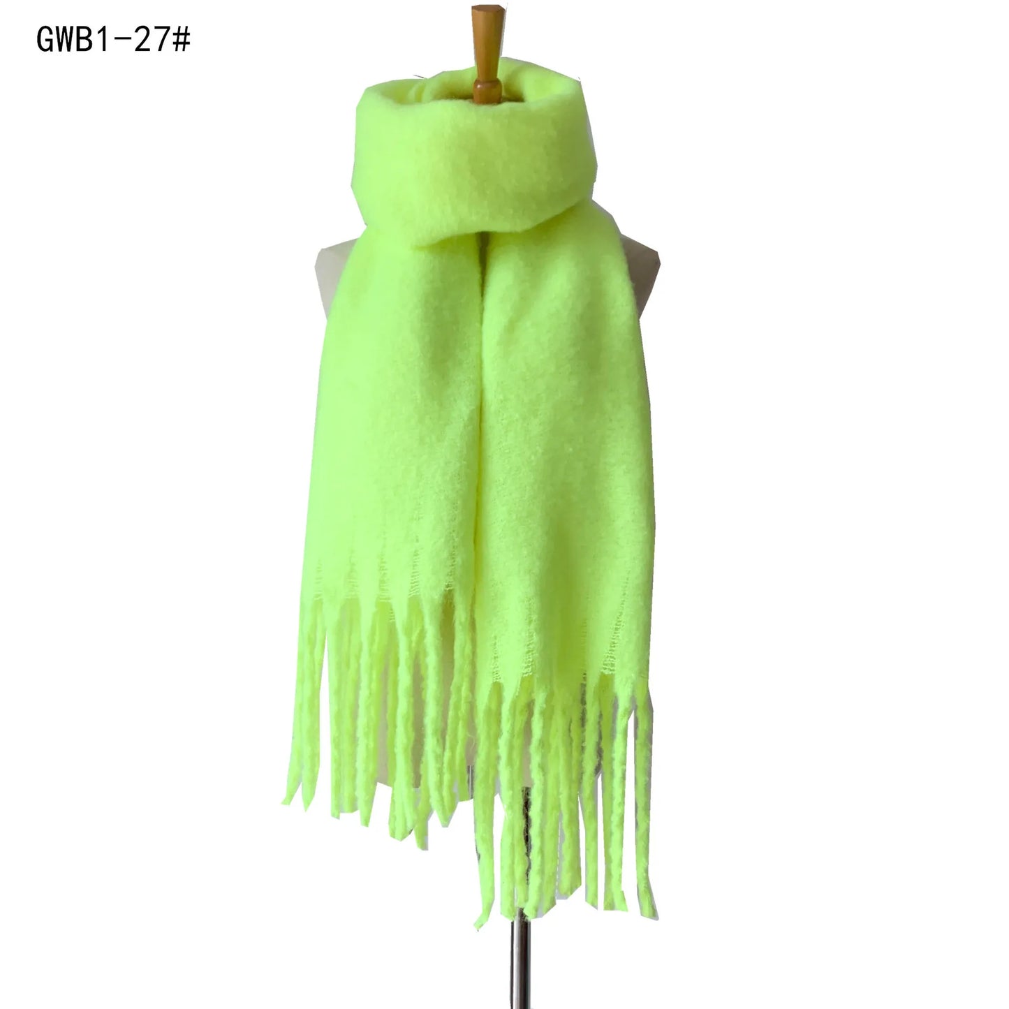 Luxury Cashmere Bright Solid Colors Scarf Winter Shawl