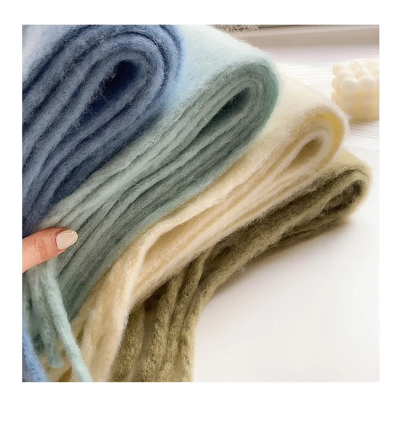 Luxury Cashmere Bright Solid Colors Scarf Winter Shawl