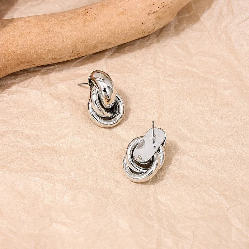 Gold Silver Color Knot Hoop Earring