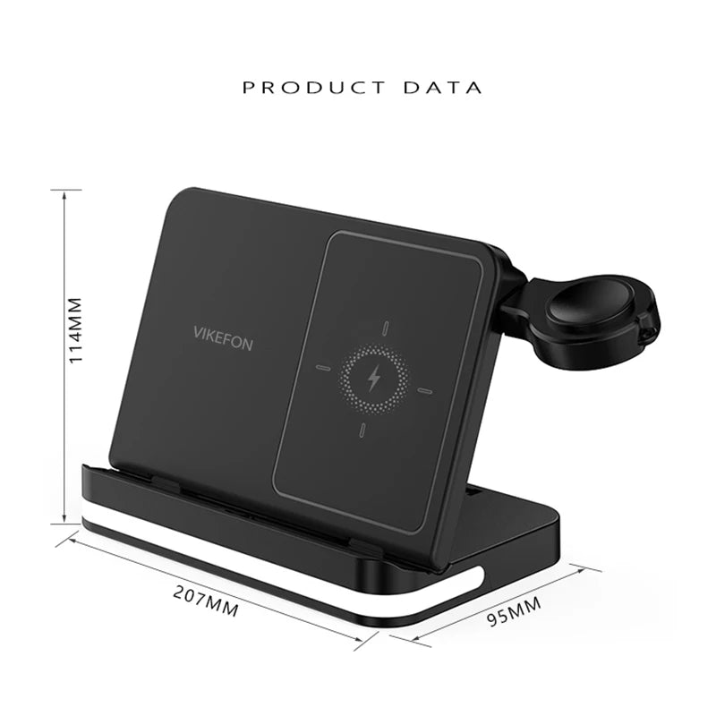 Wireless Charger Stand For iPhone 15 14 Samsung S23 S22 Ultra Fold Z Flip