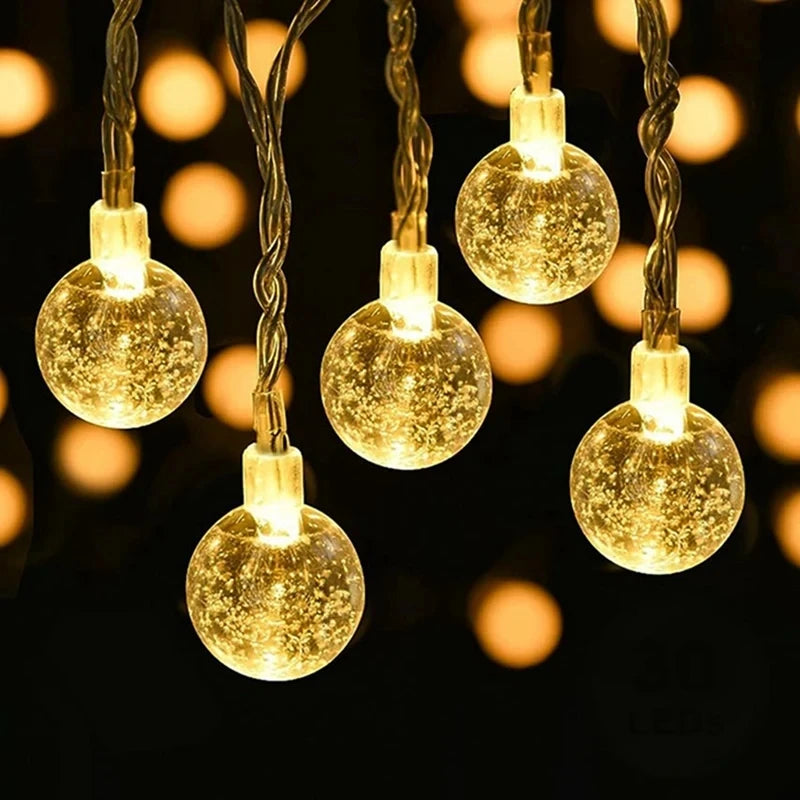 1.5-10m LED Crystal Ball Garland String Lights Indoor Decor
