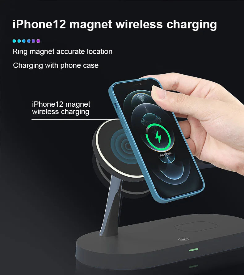 3 In 1 Magnetic Wireless Charger For iPhone , Apple Watch ,Airpods
