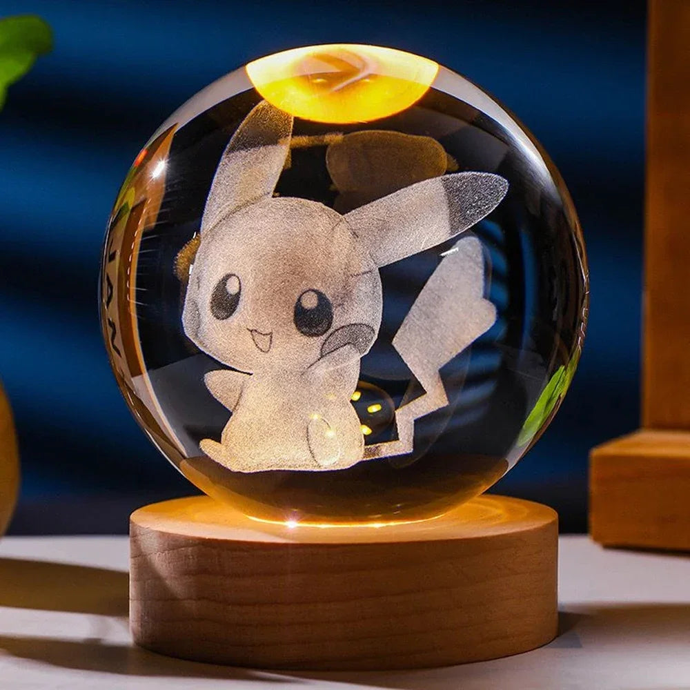3D Crystal Ball Stitch Pikachu Doraemon