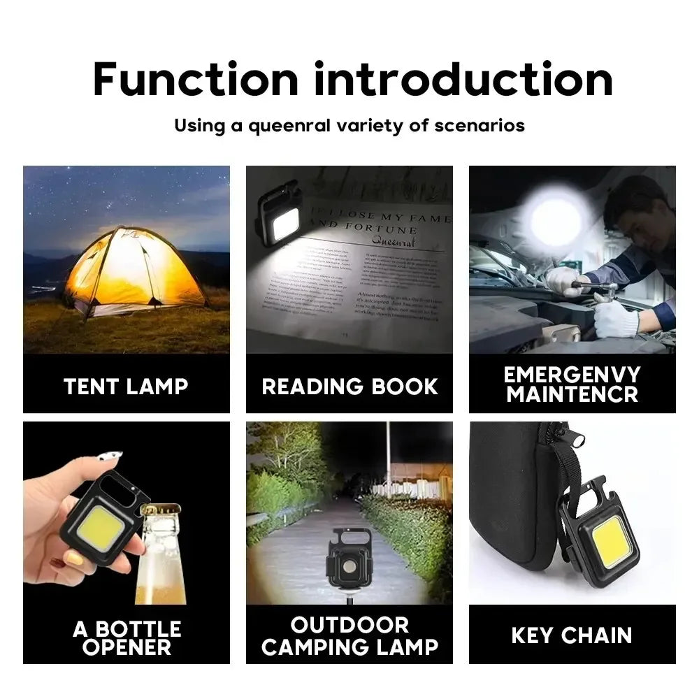 Mini LED Flashlight Keychain Multifunctional Portable