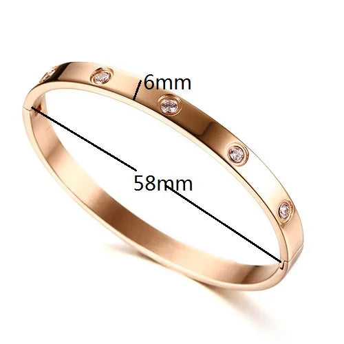 Gold Color Zircon And Cross Nut Nail Bracelet & Bangle