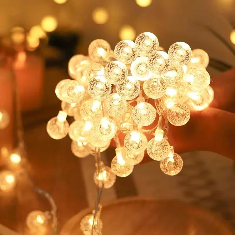 1.5-10m LED Crystal Ball Garland String Lights Indoor Decor