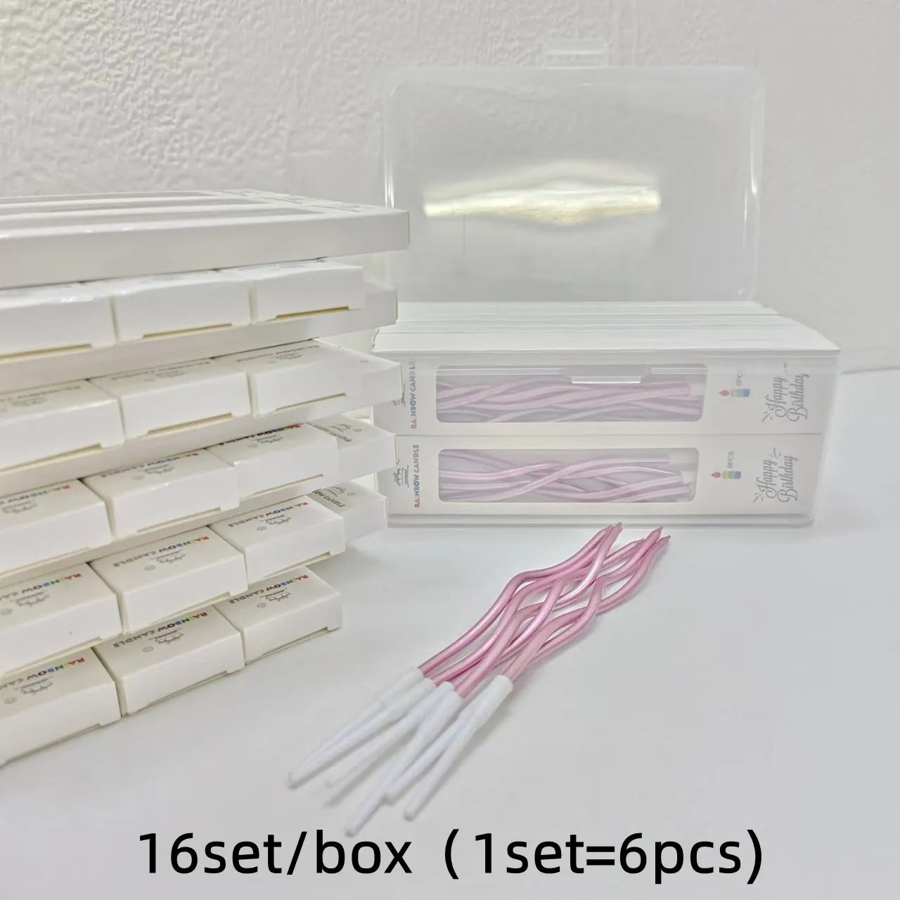 6/120/96Pcs Curved Cake Candles Birthday Baby