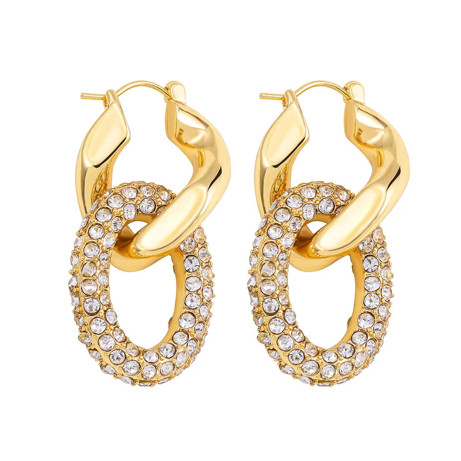Fashion CZ Zircon Round Huggie Hoop Earrings