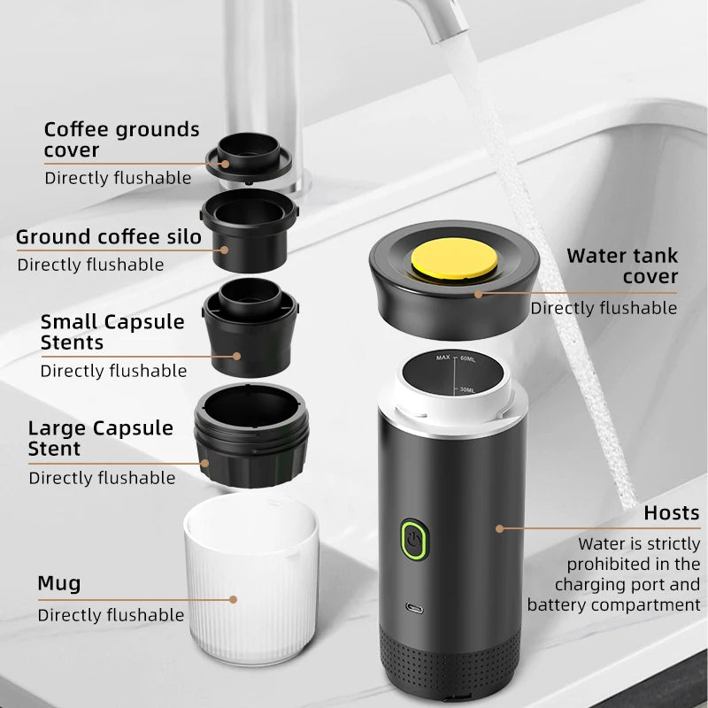 Wireless Portable Espresso Coffee Machine 3-in-1