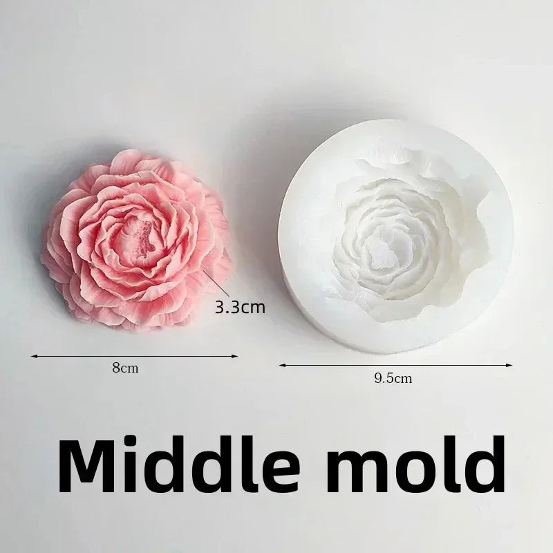 New 3D Rose Bouquet Candle Silicone Mold
