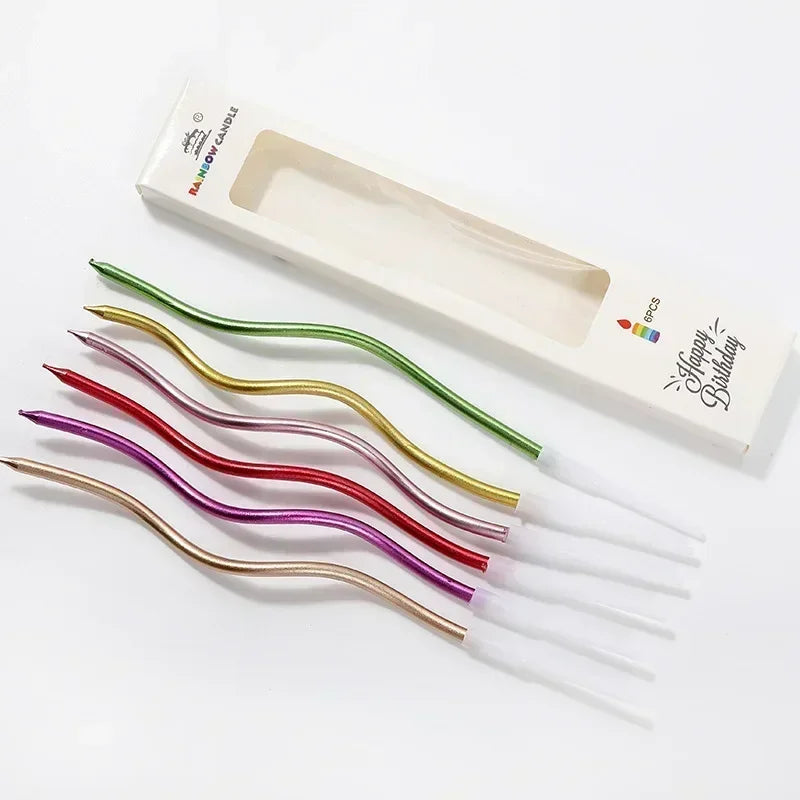 6/120/96Pcs Curved Cake Candles Birthday Baby