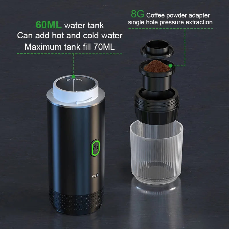 Wireless Portable Espresso Coffee Machine 3-in-1