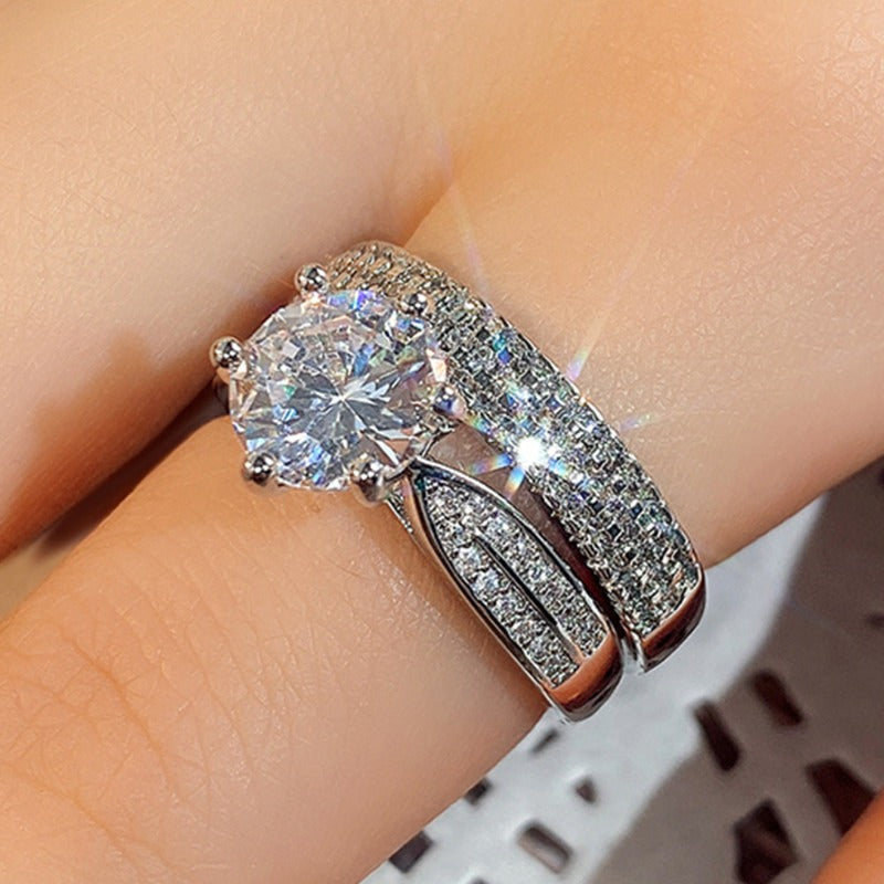 Charm Women Rings Classic Design White Stone