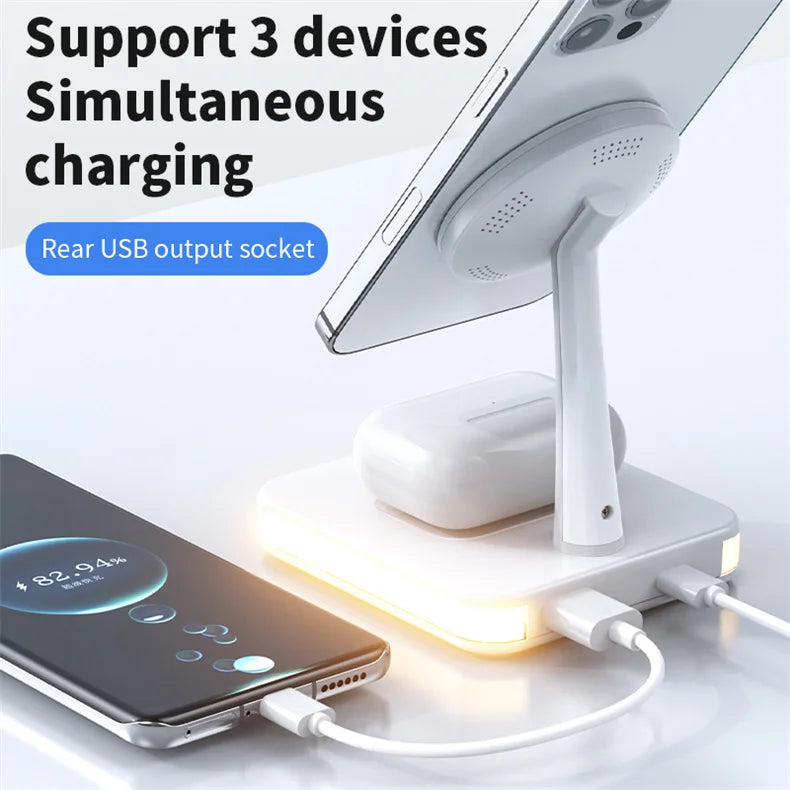 3 In 1 Magnetic Wireless Charger For iPhone , Apple Watch ,Airpods