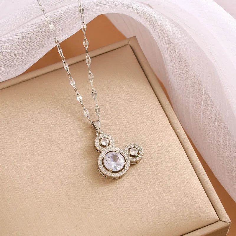 Cartoon Disney with Zircon Necklace