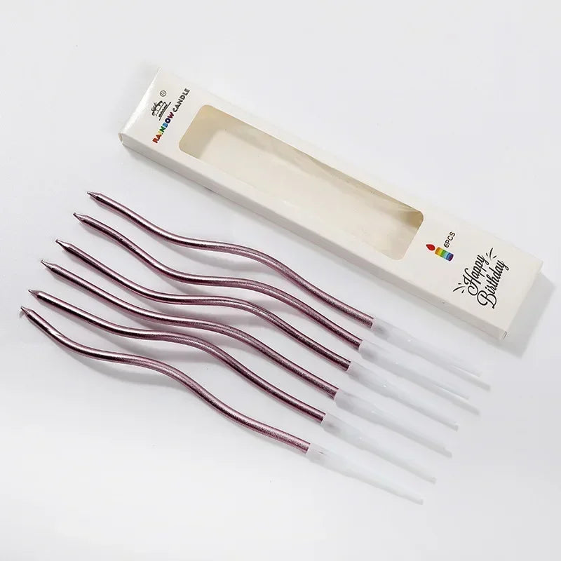 6/120/96Pcs Curved Cake Candles Birthday Baby