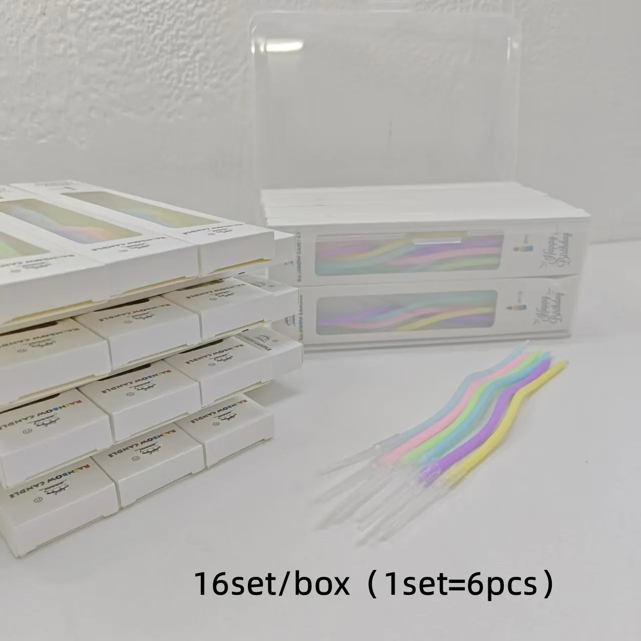 6/120/96Pcs Curved Cake Candles Birthday Baby