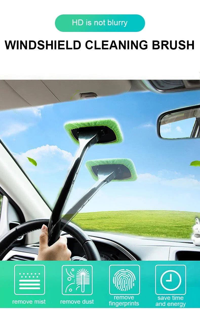 Car Window Cleaner Brush Kit Microfiber