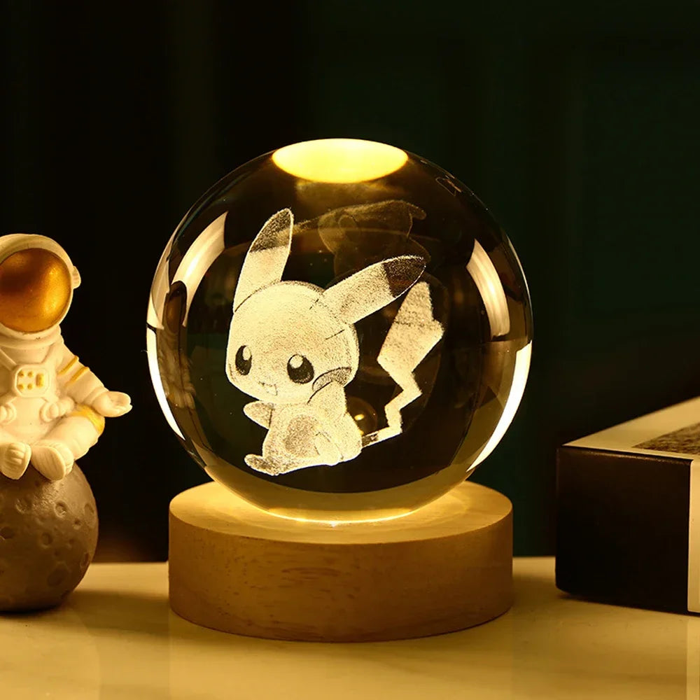 3D Crystal Ball Stitch Pikachu Doraemon