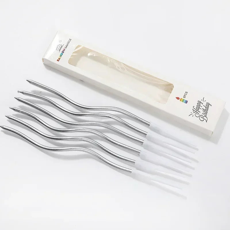6/120/96Pcs Curved Cake Candles Birthday Baby