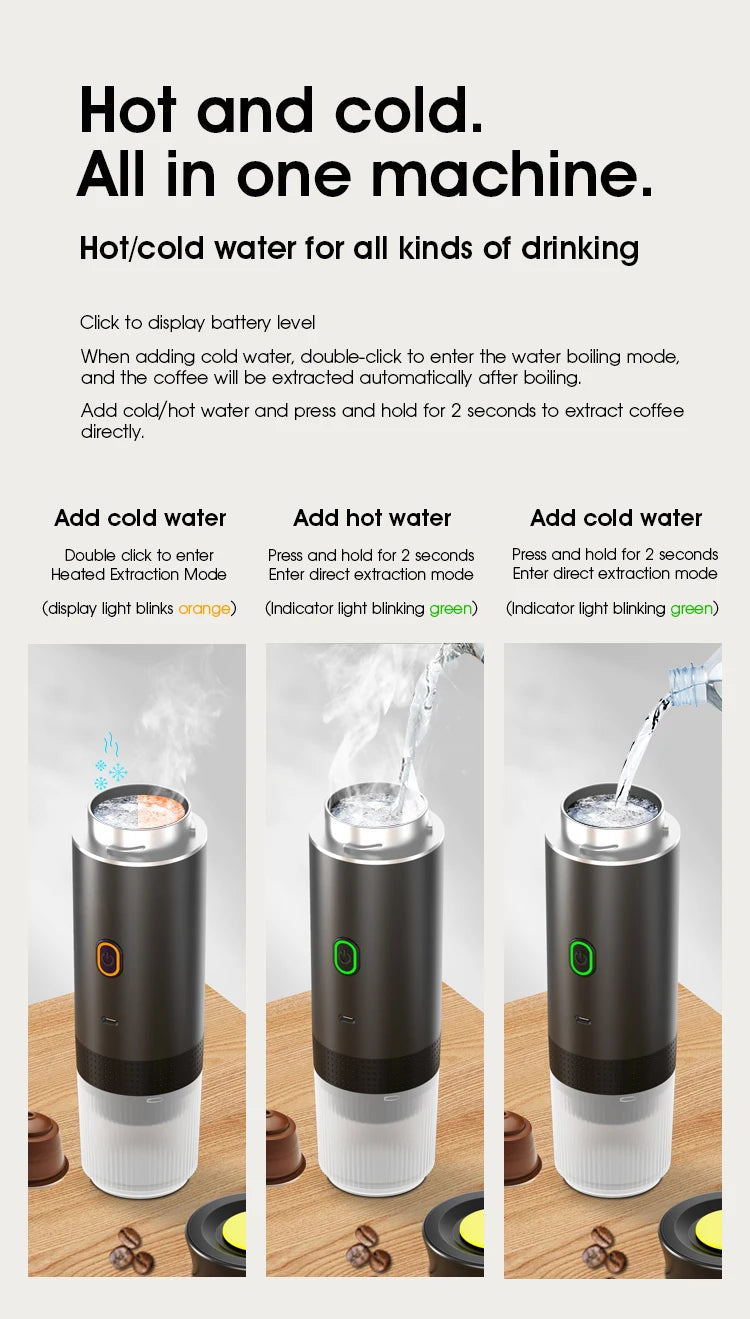 Wireless Portable Espresso Coffee Machine 3-in-1