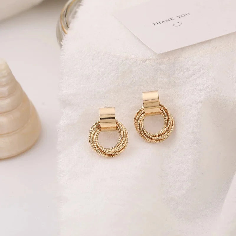 Retro Metal Gold Earrings