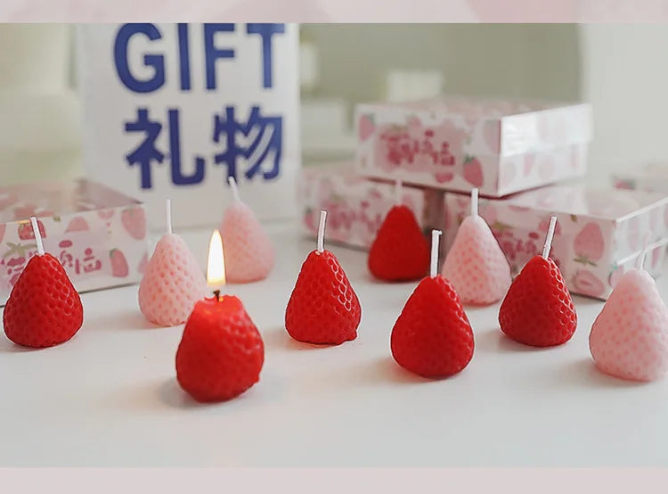 Strawberry Candles Soy Wax Aromatherapy