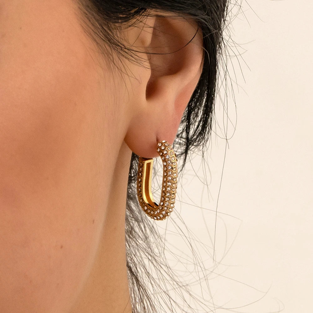 Fashion CZ Zircon Round Huggie Hoop Earrings