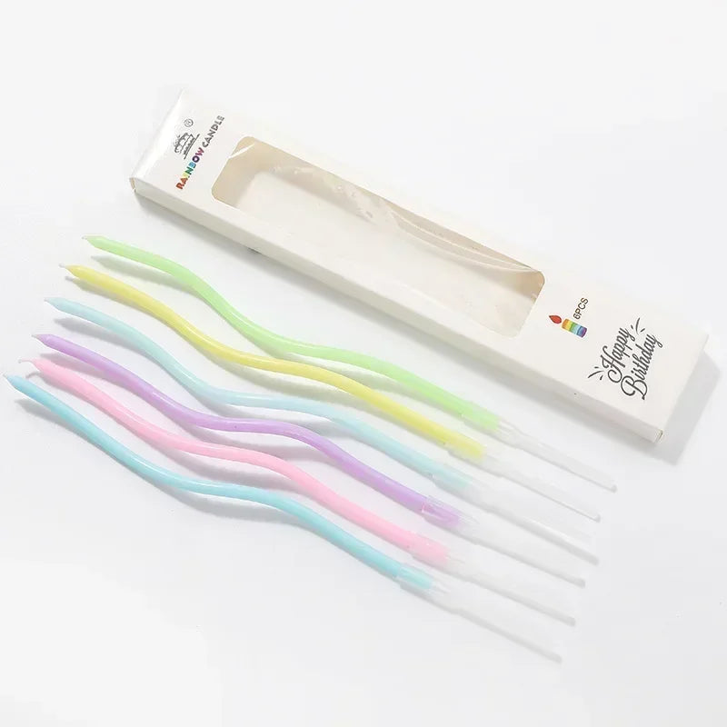 6/120/96Pcs Curved Cake Candles Birthday Baby