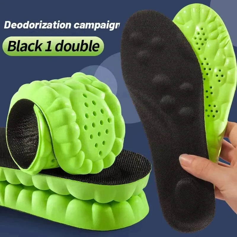 Soft Breathable Shock Absorption 4D Cloud Technology Sports Insoles