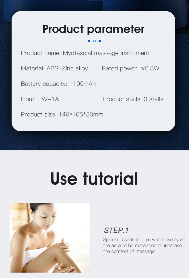 Electric Fascia Massager Body Scraping Microcurrent Vibration