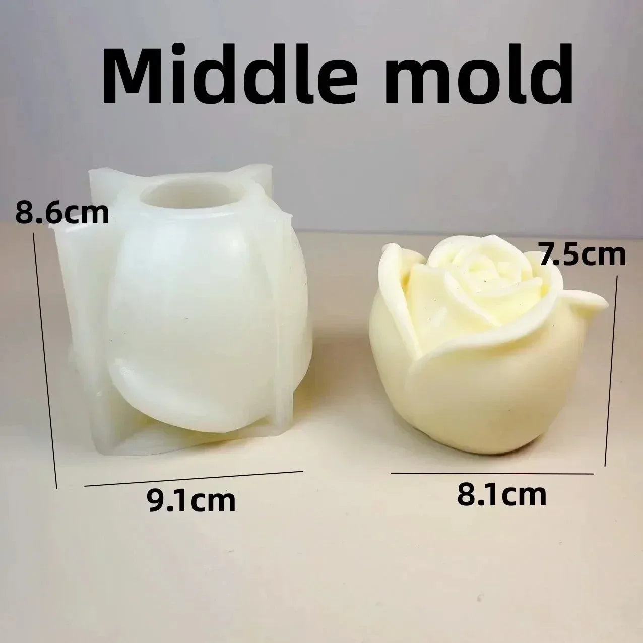 New 3D Rose Bouquet Candle Silicone Mold