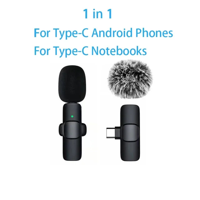 Wireless Lavalier Mic Audio Video Recording microphone