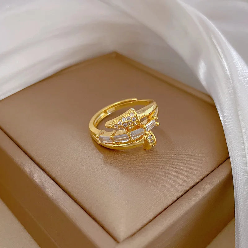 Fashion Punk Cubic Zirconia Ring