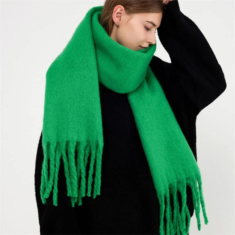 Luxury Cashmere Bright Solid Colors Scarf Winter Shawl