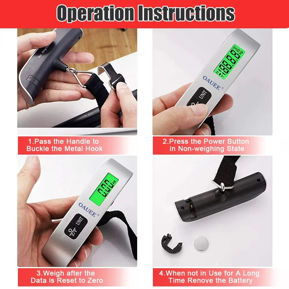 50kg/110lb Portable Digital Luggage Weight Scale