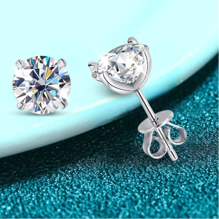 GRA Certified Moissanite Stud Earrings 0.2-2CT